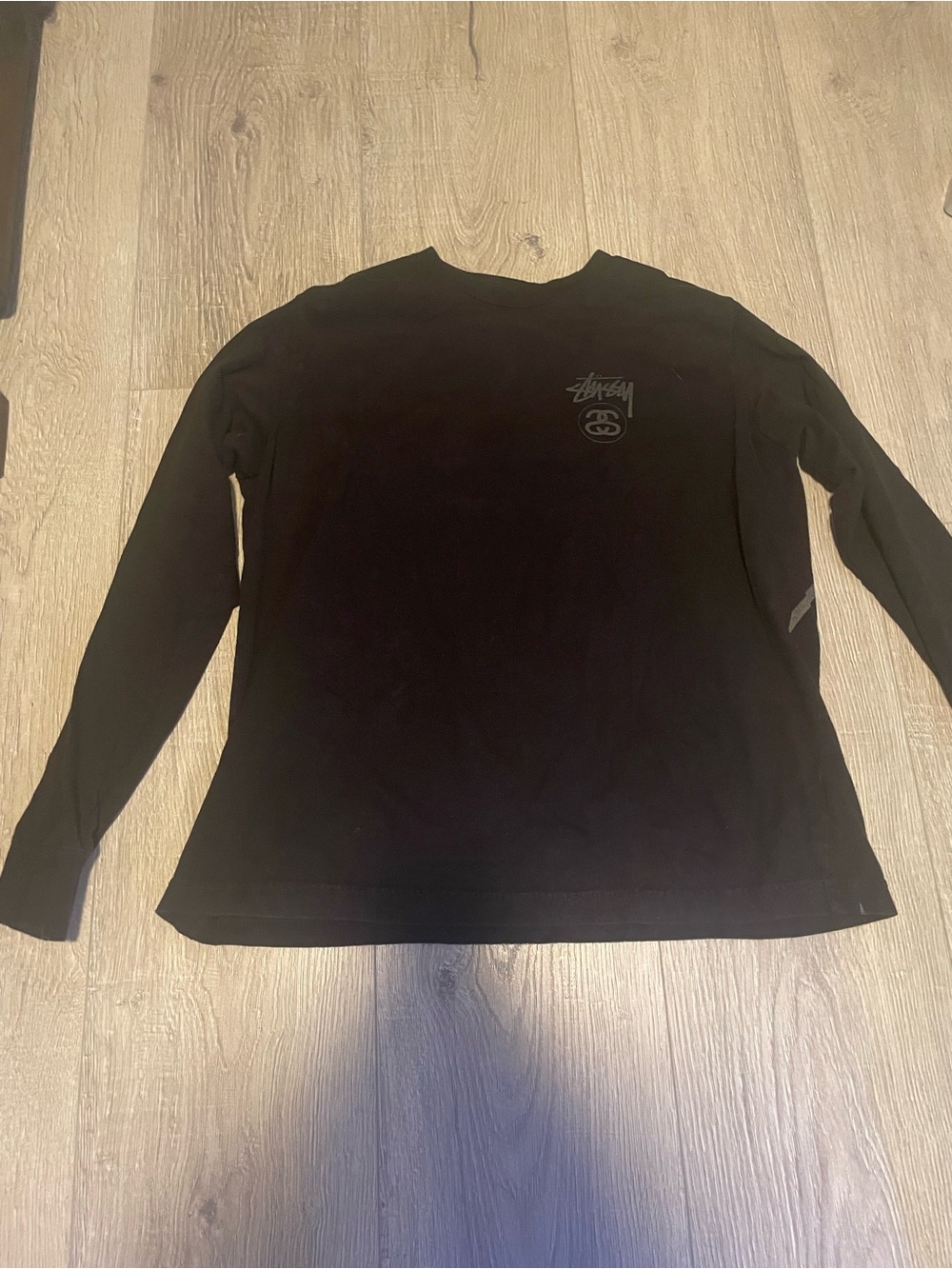 Stussy Black Long Sleeve Tee size medium worn once in perfect condition